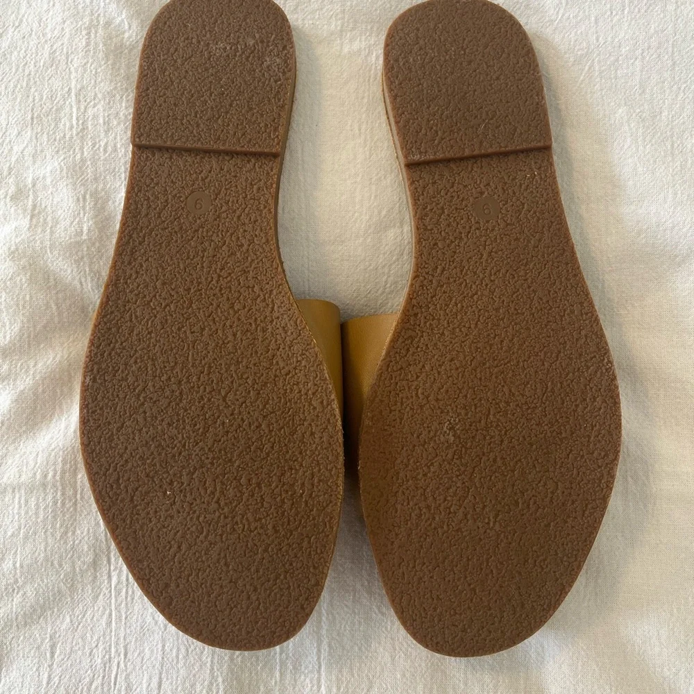 Madewell Tan Leather Slide Sandals - Picture 6 of 6